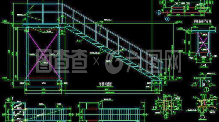 钢结构厂房 楼梯栏杆详图